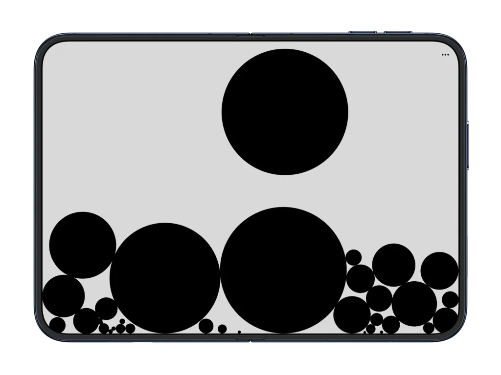 drop - balls of sound を iPhone Duo の開いた画面で表示した様子